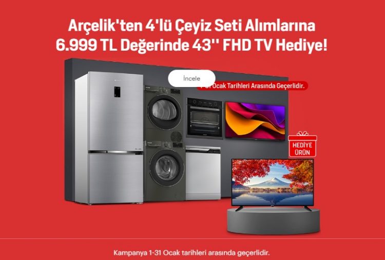 Arçelik'te 108 Ekran TV Hediye!