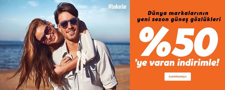 Yeni Sezon Güneş Gözlüklerinde %50 İndirim