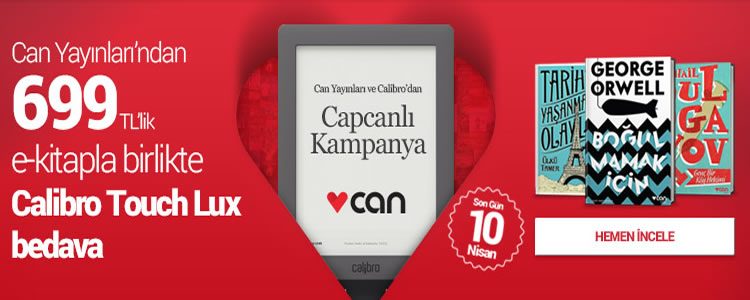 459 TL Değerinde Calibro Touch Lux E-Kitap Okuyucu Hediye