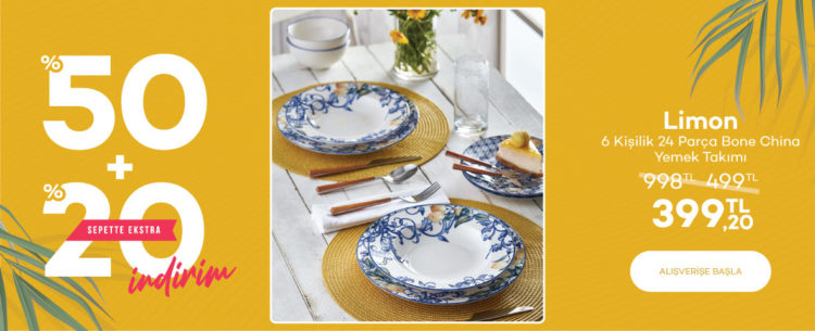 Bernardo'da Yemek Setlerinde %50 + %20 İndirim