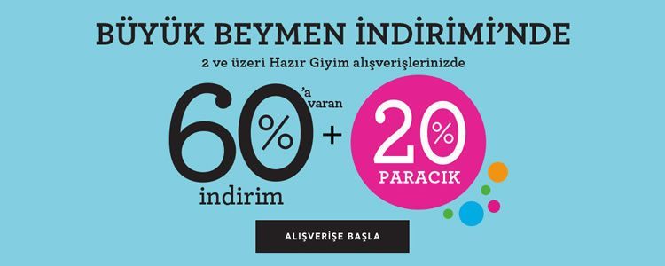 %60 İndirim + %20 Paracık