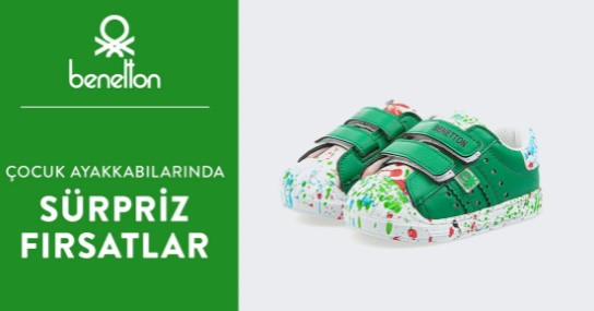 Benetton Çocuk Ayakkabılarında Sürpriz Fiyatlar!