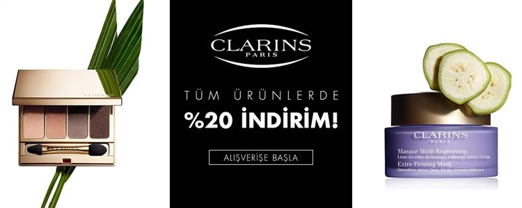 Tüm Clarins Ürünlerinde %20 İndirim!