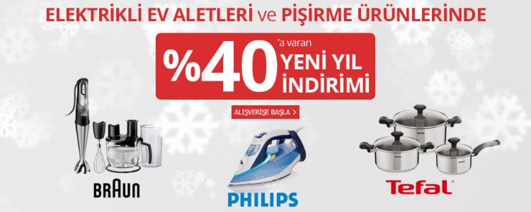 Elektrikli Ev Aletleri ve Kişisel Bakım Ürünlerinde %40'a Varan Yeni Yıl İndirimi
