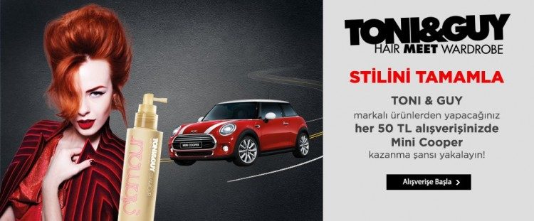 Toni&Guy Ürünleri Alanlar Mini Cooper Çekilişine Katılıyor