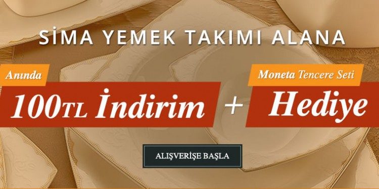 100 TL İndirim ve Tencere Seti Hediye
