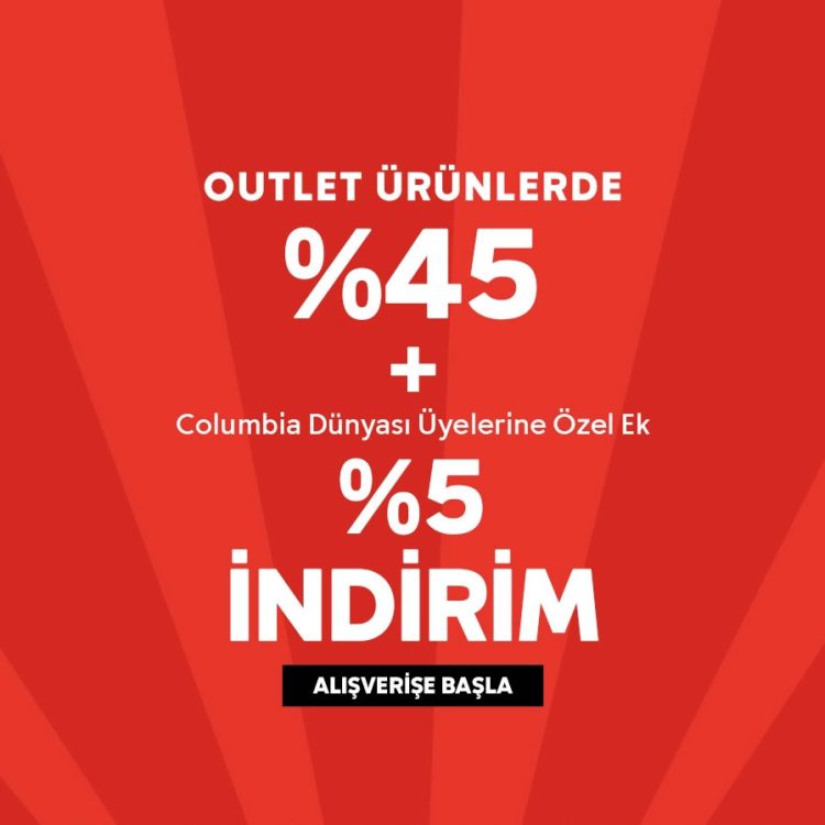 %45 + %5 Columbia Outlet İndirim Kampanyası