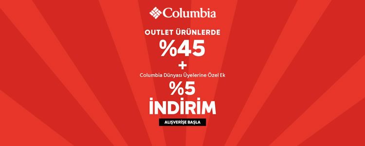 Columbia - %45 + %5 Columbia Outlet İndirim Kampanyası
