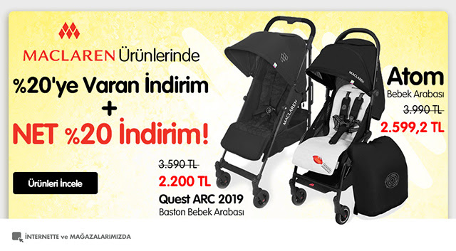 %20'ye varan + NET %20 Maclaren ürünlerinde İndirim Vakti!