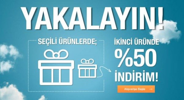 İkinci Ürüne %50 İndirim