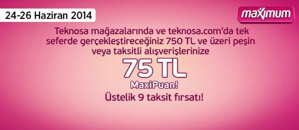 75 TL MaxiPuan Hediye