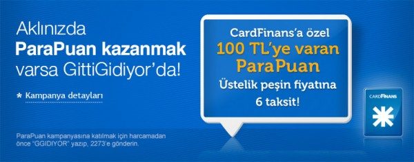 100 TL'ye Varan ParaPuan ve 6 Taksit GittiGidiyor'da