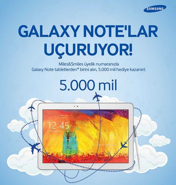 Galaxy Note Tablet Alana 5000 mil Hediye