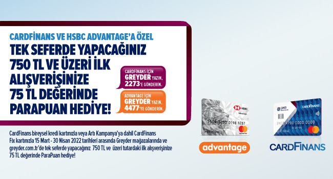 Greyder'de Finansbank'a Özel  75 TL Değerinde ParaPuan Hediye!