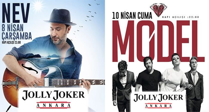 Nev ve Model Ankara Konserleri Jolly Joker'de, %50 İndirimli