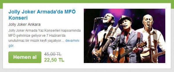 Groupon ile 7 Haziran MFÖ Konseri 22,5 TL