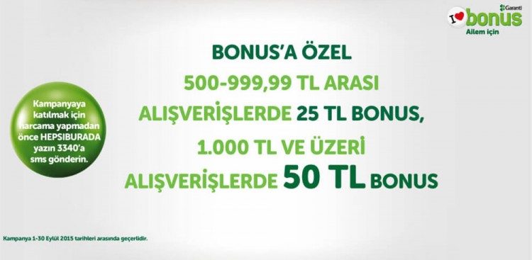 50 TL Bonus Hediye