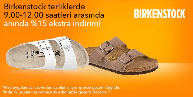 Sadece 3 Saatlik %15 Birkenstock İndirim Kampanyası