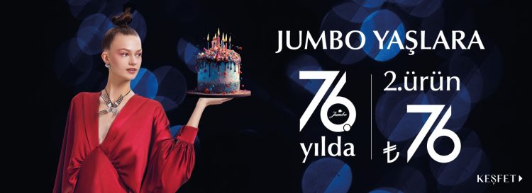 Jumbo'da 76. Yıla Özel 76. Yaşına Özel 2. Ürün 76 TL!