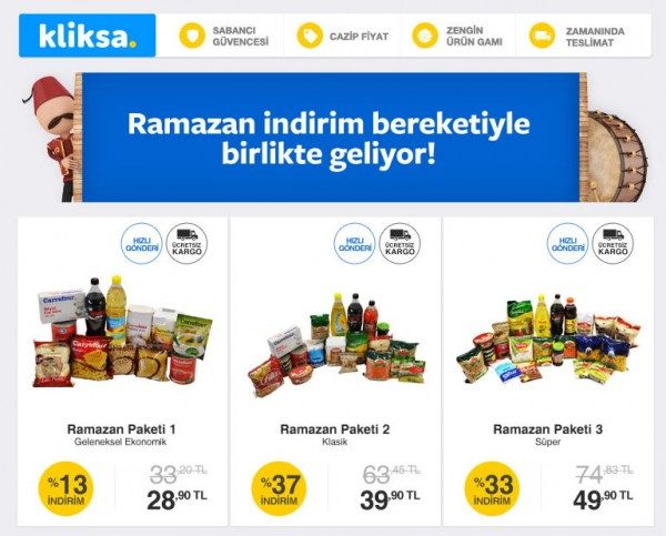 Her Bütçeye Uygun Ramazan Paketleri Kliksa'da