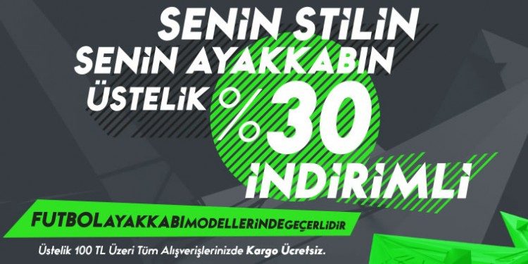 Futbol Ayakkabılarında %30 İndirim
