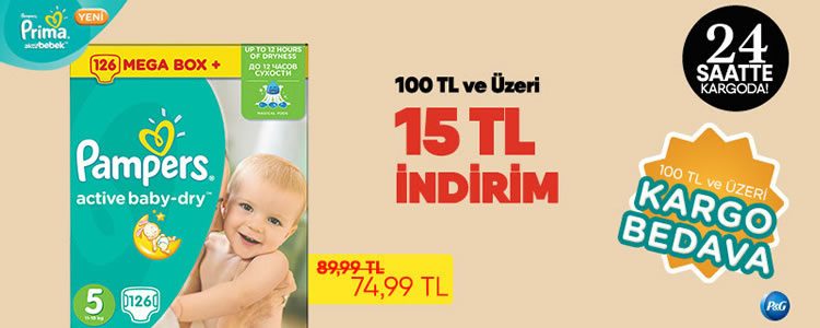 Prima Bebek Bezlerinde 15 TL Ekstra İndirim