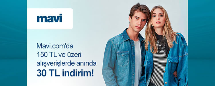 Mavi'de 30 TL Anında İndirim
