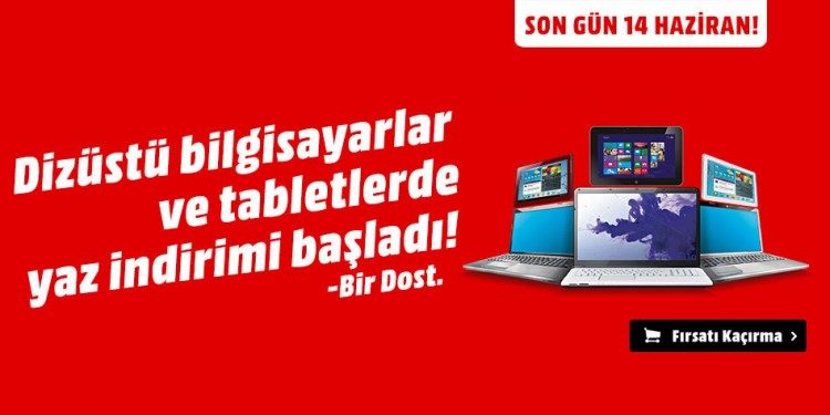 Dizüstü Bilgisayar ve Tabletlerde Yaz İndirimi
