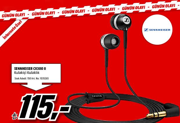 Sennheiser CX 300 II Precision kulaklık sadece 115 TL