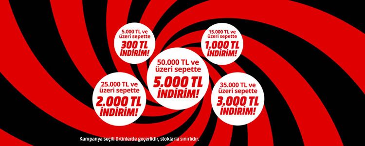 MediaMarkt'ta Sepette 300 TL'den 5.000 TL'ye Varan İndirim!