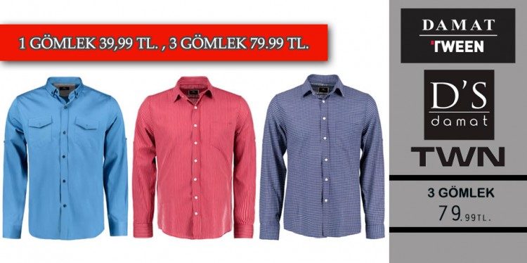 3 Adet Gömlek 79 TL!