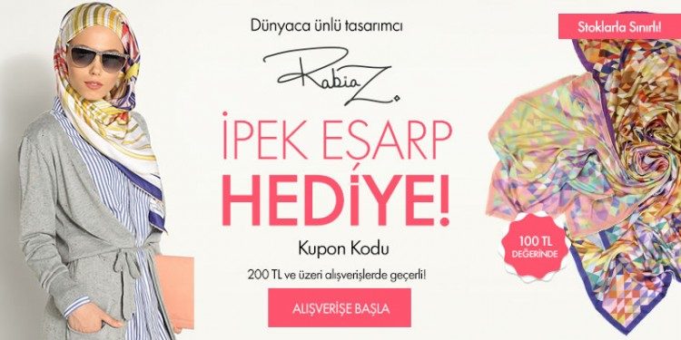 Modanisa İndirim Kuponu ile Rabia Z Eşarp Hediye