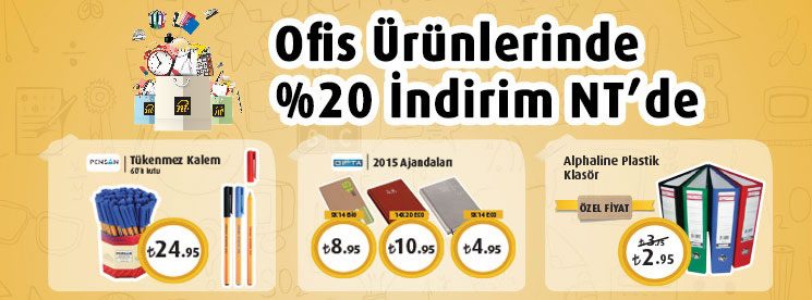 Ofis Ürünlerinde %20 İndirim