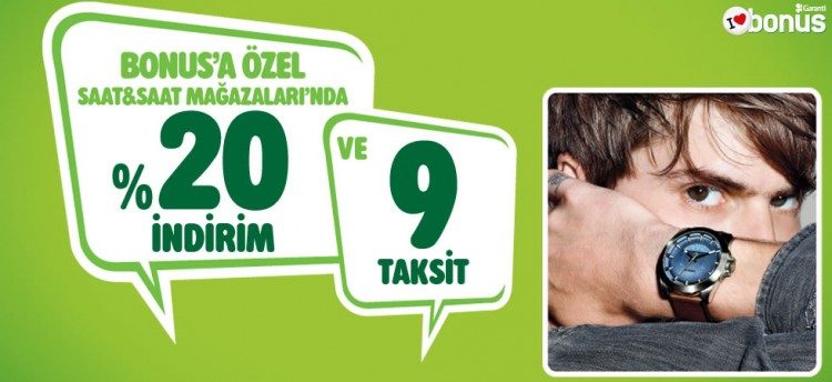 Bonus'a Özel %20 İndirim ve 9 Taksit