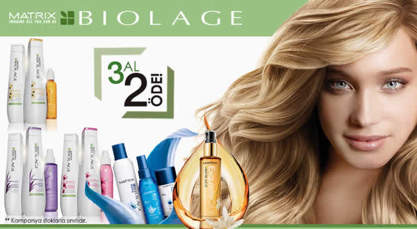 Matrix Biolage Ürünlerinde 3 Al 2 Öde