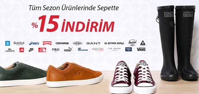 Tüm Sezon Ürünlerinde %15 Superstep İndirimi