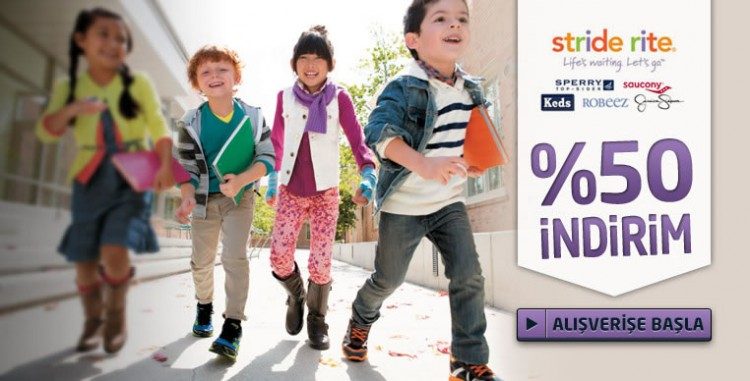 Stride Rite, Keen, Merrell, Keds, Sperry Top-Sider ve Diğer Çocuk Ayakkabılarında %50 İndirim