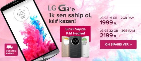 LG G3 İçin Ön Sipariş ve Hediye Kılıf Fırsatı Teknosa'da