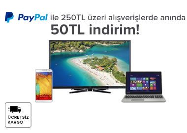 Teknosa'da PayPal ile Anında 50 TL İndirim