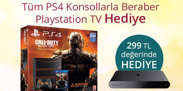 PS4 Alana PlayStation TV ve 150 TL Hediye Çeki