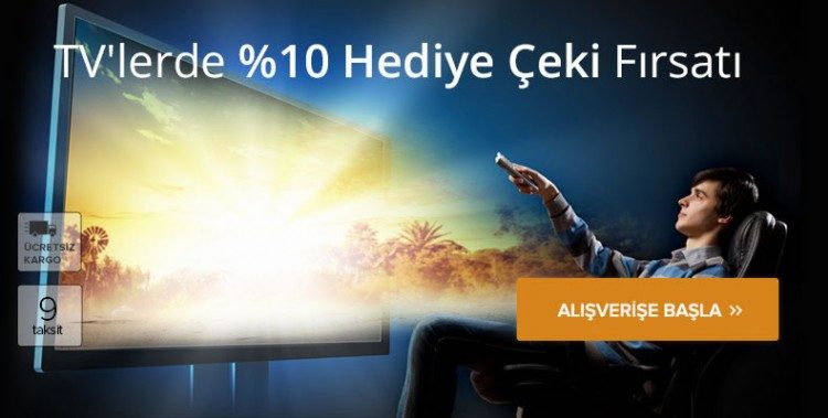 Televizyonlarda %10 Teknosa Hediye Çeki