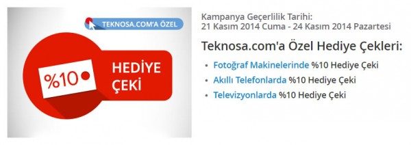 %10 Teknosa Hediye Çeki