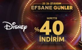 Disney Ürünlerinde %40 İndirim!