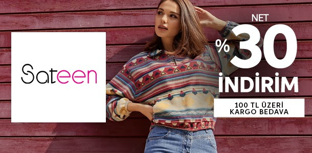 Sateen'de %30 İndirim!