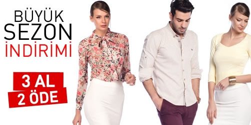 Büyük Sezon İndirimi: 3 Al 2 Öde