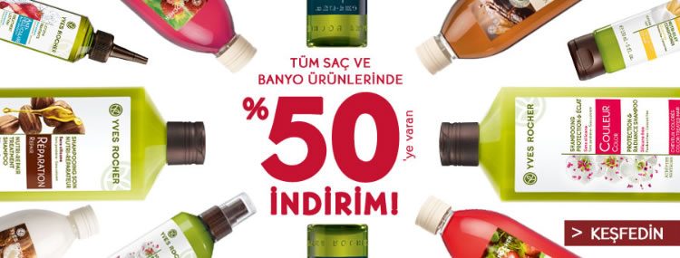 Tüm saç ve banyo ürünlerinde %50'ye varan indirim
