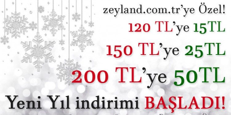 Yılbaşına Özel 50 TL Zeyland İndirim Kampanyası